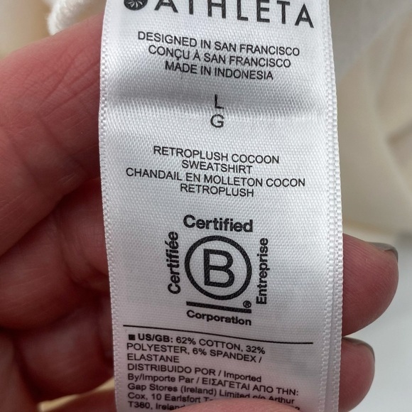 Athleta Retroplush Cocoon Hoodie Cream size L - Picture 8 of 8
